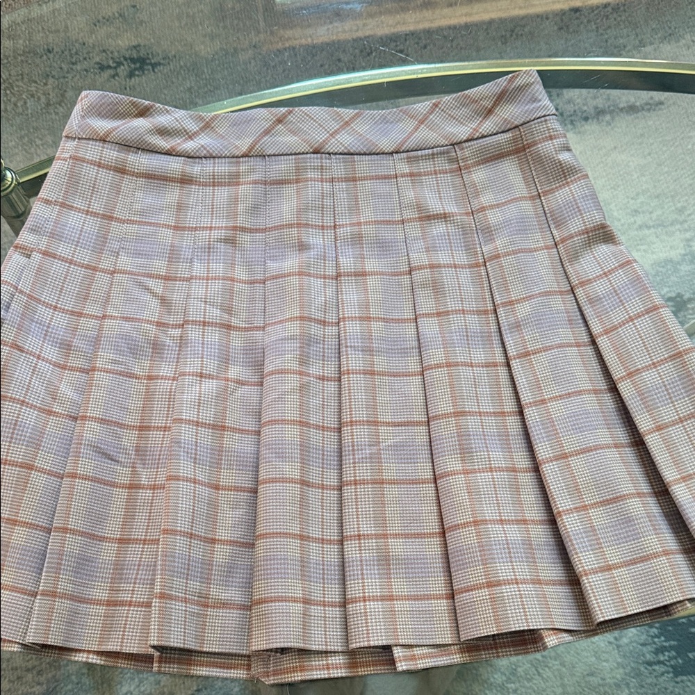 Sunday Best Plaid Pleated Women's Skirt - Pink and White